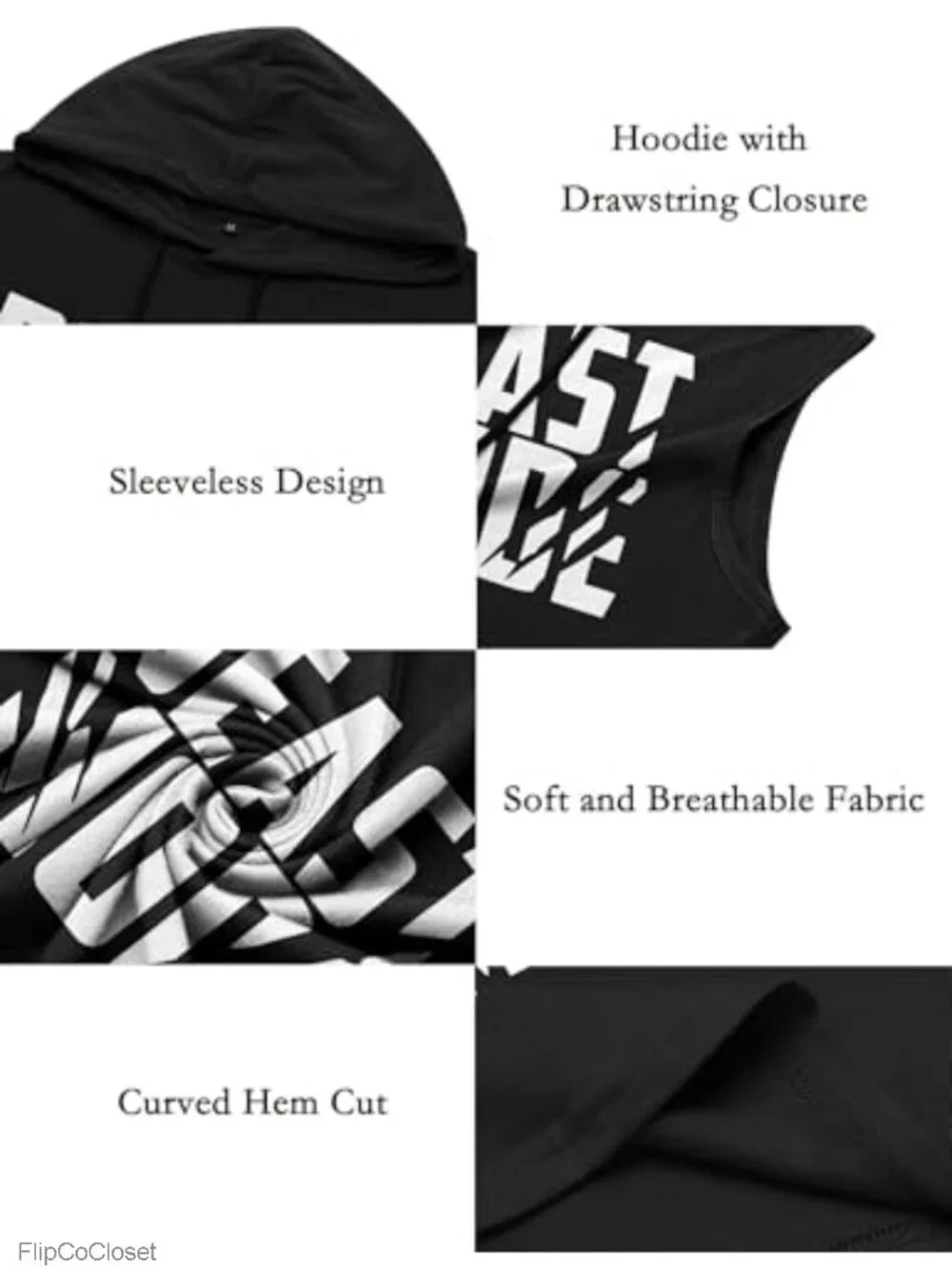 Men's Sleeveless Hooded Tank Top Moisture-Wicking Gym Workout Bodybuilding_5